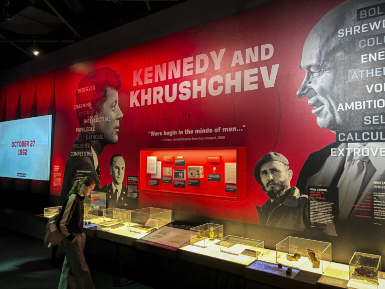 United States, Washington, 2026-08-12. The Cuban missile crisis display, dated October 27, 1962, with portraits of Kenne