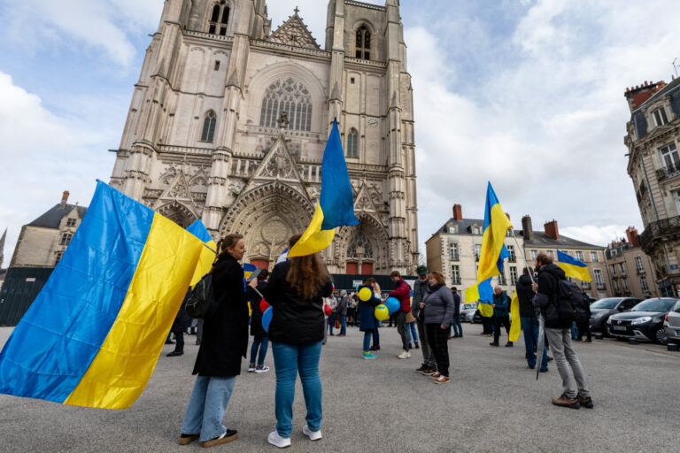 Pays de la Loire, NANTES, 2025-02-23. France, 2025-02-23. A l'occasion du troisieme anniversaire de l'invasion Russe en 