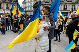 Pays de la Loire, NANTES, 2025-02-23. France, 2025-02-23. A l'occasion du troisieme anniversaire de l'invasion Russe en 