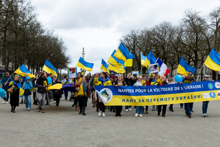 Pays de la Loire, NANTES, 2025-02-23. France, 2025-02-23. A l'occasion du troisieme anniversaire de l'invasion Russe en 