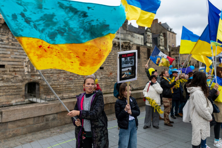 Pays de la Loire, NANTES, 2025-02-23. France, 2025-02-23. A l'occasion du troisieme anniversaire de l'invasion Russe en 