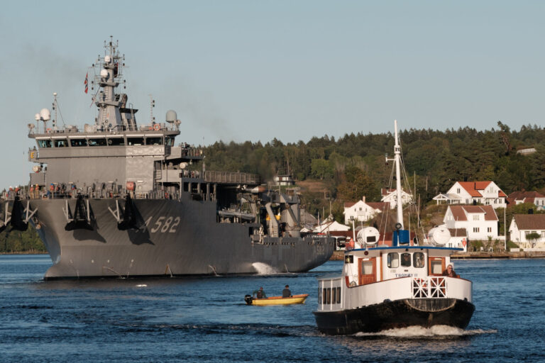 Norway, Arendal, 2024-09-17. The NATO fleet is deployed on a submarine rescue exercise off the coast of Norway. Photogra