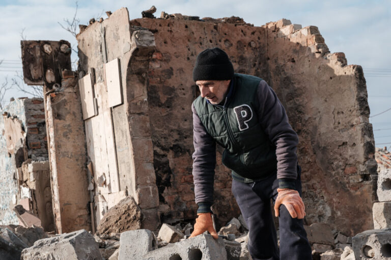 Ukraine, Posad-Pokrovske, 2024-11-29. The Posad Pokrosvke village in Ukraine is still in ruins two years after having be