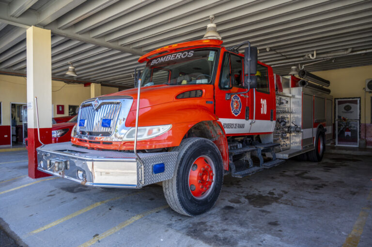 Panama, Isla Colon, 2025-01-18. Panama, Bocas del Toro, 2025-01-18, Isla Colon Fire Station located in the main city of 