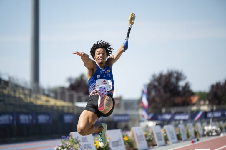 France, Albi, 2024-07-14. France, Albi, 2024-07-14, Arnaud Assoumani, during the long jump test at the French Championsh