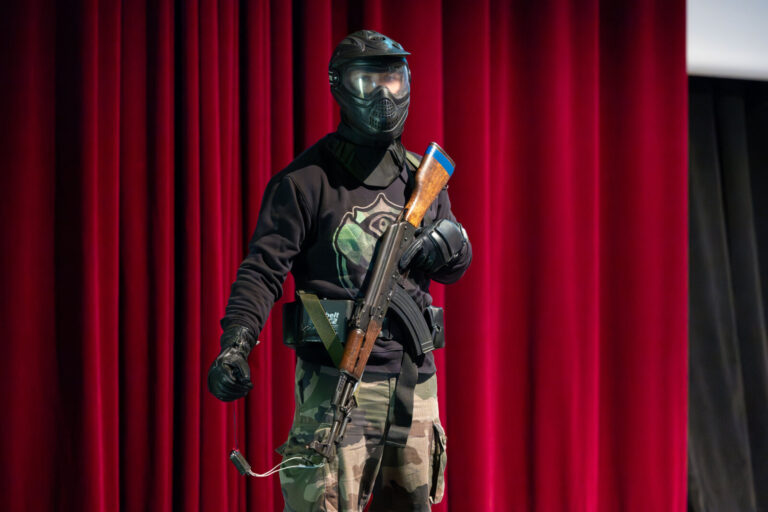 France, Villepinte, 2023-11-15. World exhibition for National safety and internal security. Simulation of a hostage-taki