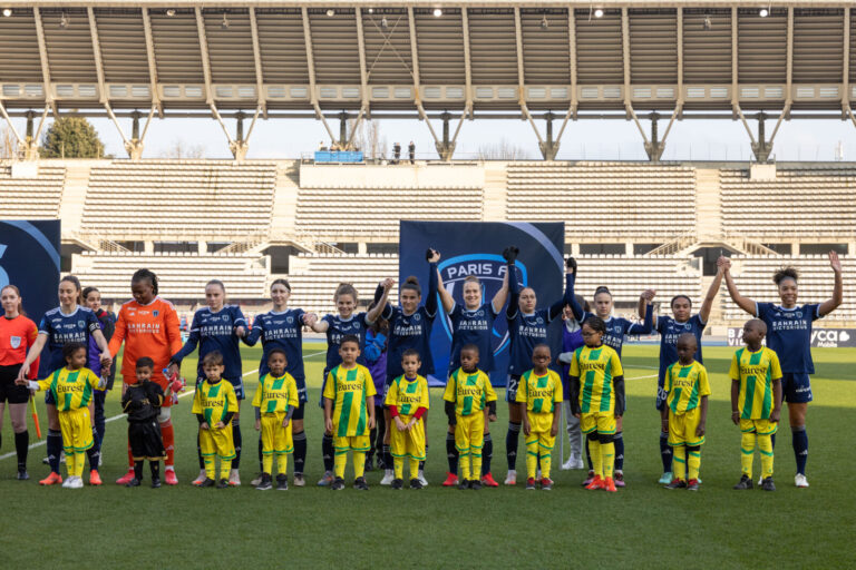 France, Paris, 2025-03-01. Football, 16th day of D1 Arkema between Paris FC and FC Nantes at Sebastien Charlety stadium.