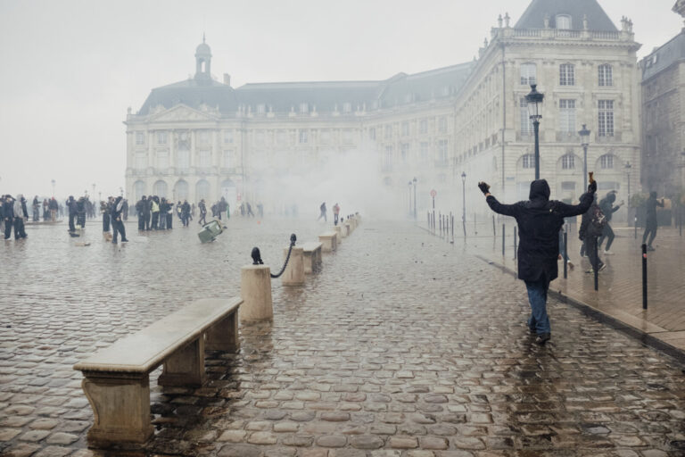 France, Bordeaux, October 24, 2026. Protesters gather in the city center to demonstrate against the high cost of living.