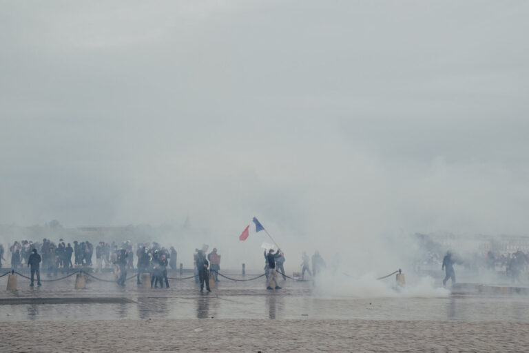 France, Bordeaux, October 24, 2026. Protesters gather in the city center to demonstrate against the high cost of living.