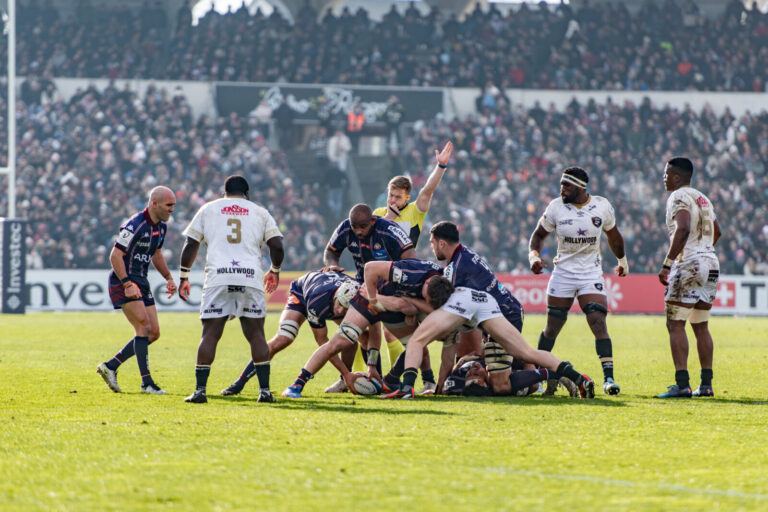 France, Bordeaux, 2025-01-19. Union Bordeaux-Begles crushed the South African Sharks at Stade Chaban-Delmas in the Champ