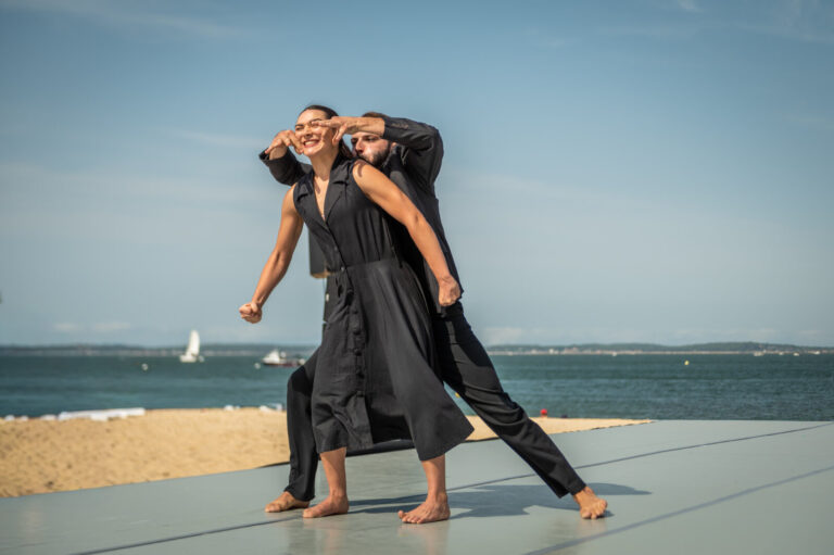 France, Arcachon, 2025-09-20. Cadence - Summer Dance Festival in Nouvelle-Aquitaine, held on the beach of Arcachon. Seve