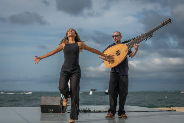 France, Arcachon, 2025-09-20. Cadence - Summer Dance Festival in Nouvelle-Aquitaine, held on the beach of Arcachon. Seve