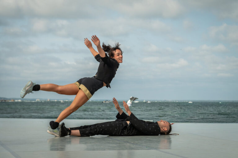 France, Arcachon, 2025-09-20. Cadence - Summer Dance Festival in Nouvelle-Aquitaine, held on the beach of Arcachon. Seve
