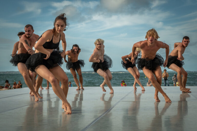 France, Arcachon, 2025-09-20. Cadence - Summer Dance Festival in Nouvelle-Aquitaine, held on the beach of Arcachon. Seve