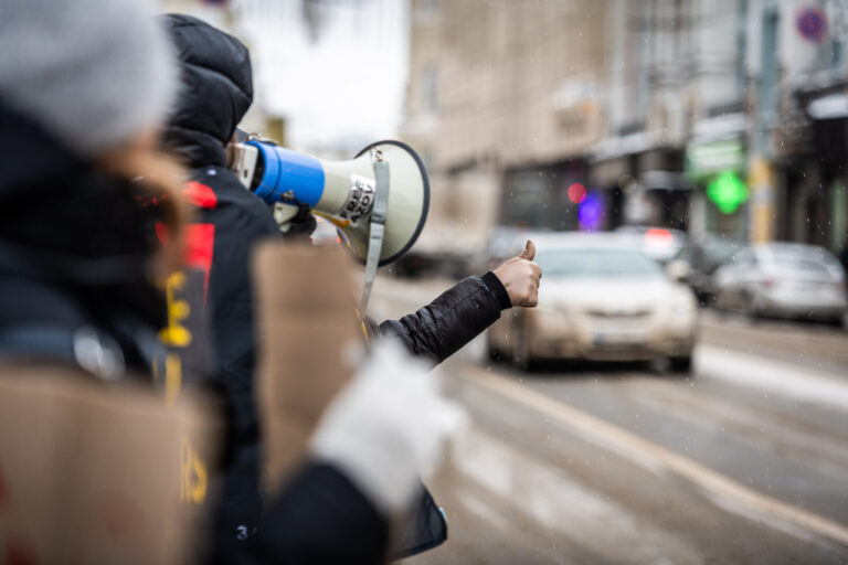 Ukraine, Kharkiv, 2026-01-24. Women take part in a demonstration in Kharkiv calling for the release of Ukrainian prisone