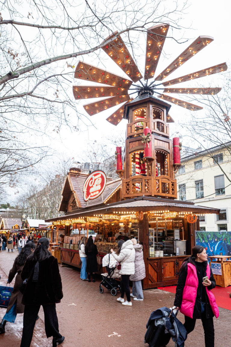 France, Lyon, 2025-11-25. The Christmas market at Place Carnot has just opened its doors, one month before the end-of-ye