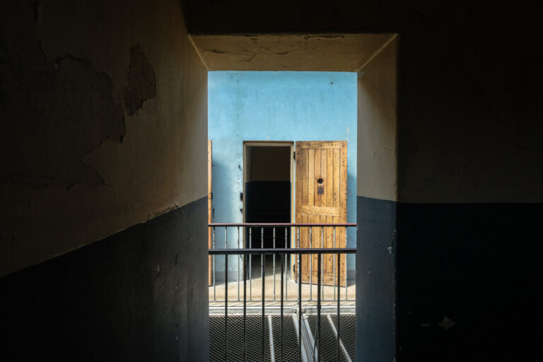 France, Lyon, 2026-06-16. A cell at Montluc Prison with the door open. A military prison where Jean Moulin and Marc Bloc