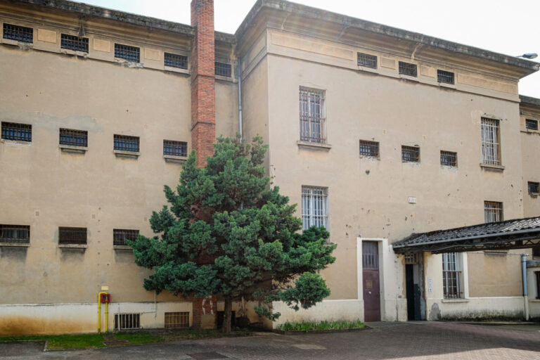 France, Lyon, 2026-06-16. The facade of Montluc Prison, showing the cell windows. A military prison where Jean Moulin an