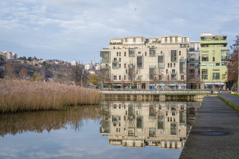 France, Lyon, 2024-01-24. A former industrial wasteland, the Confluence district has been rehabilitated into a futuristi