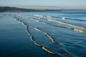 France, Plonevez Porzay, 2024-08-10. Coastal landscape with ocean waves at high tide. Photography by Franck CHAPOLARD /