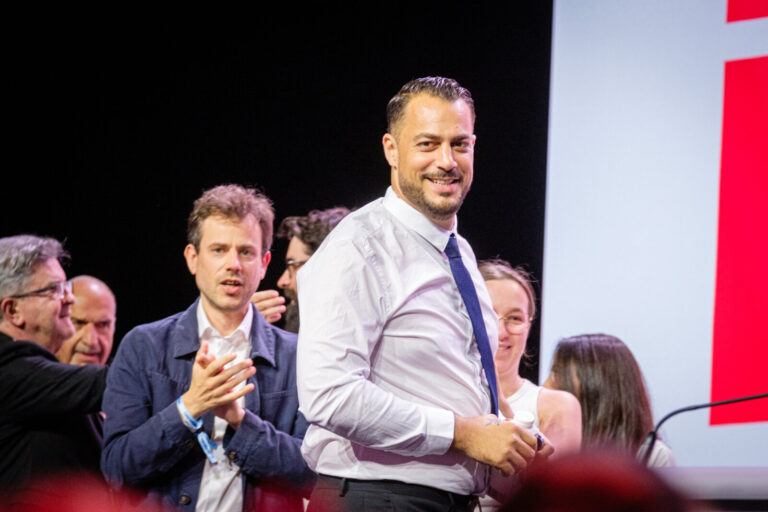 France, Lyon, 2024-06-06. Sebastien Delogu attended Manon Aubry's last meeting before the European elections on 9 June.