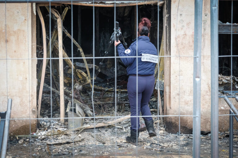 France, Lyon, 2026-10-18. The day after the fire at the tourist office during the October 17 protest, the technical and 