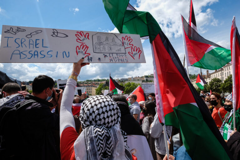 France, Lyon, 2021-05-22. Lyon (France), le 22 mai 2021. Nouvelle manifestation de soutien a la Palestine sur la place B