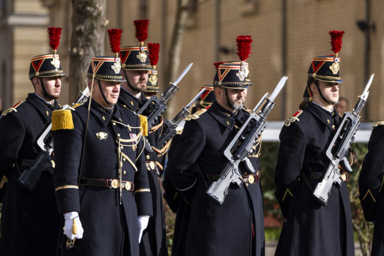 France, Paris, 2026-02-16. National ceremony to pay tribute to the heroes of the gendarmerie. Photograph by Gilles Aurou