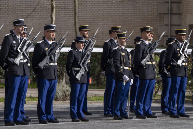 France, Paris, 2026-02-16. National ceremony to pay tribute to the heroes of the gendarmerie. Photograph by Gilles Aurou