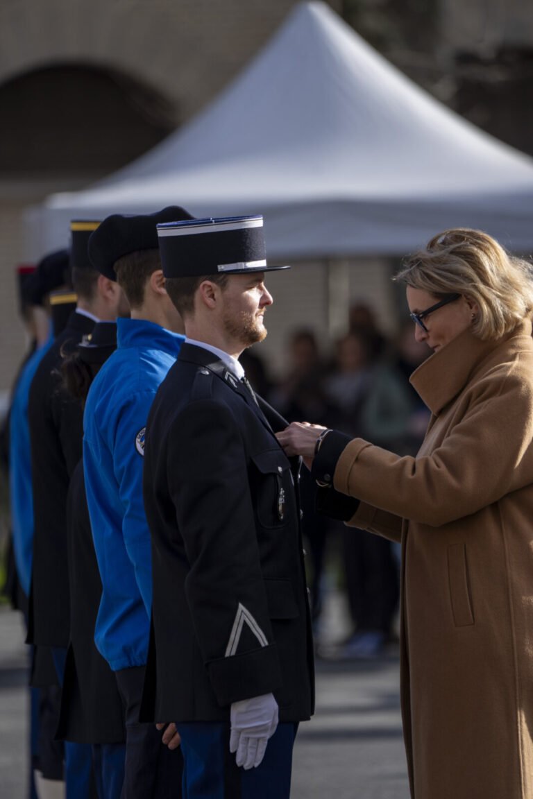 France, Paris, 2026-02-16. National ceremony to pay tribute to the heroes of the gendarmerie. Photograph by Gilles Aurou