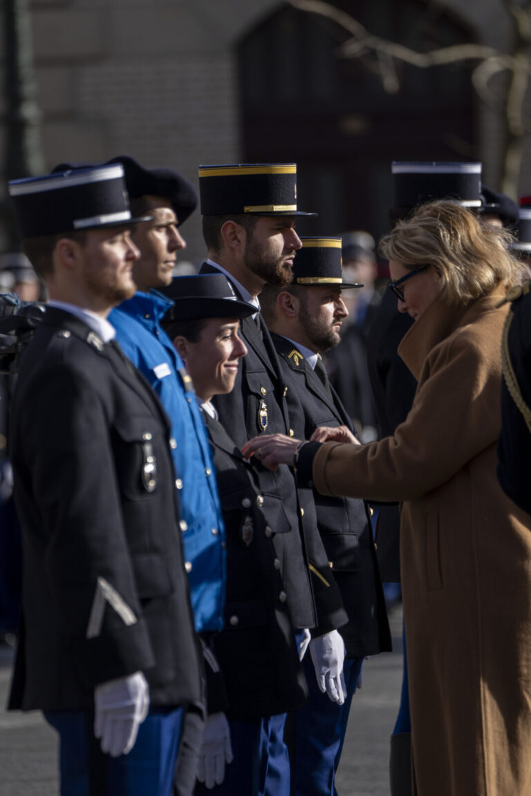 France, Paris, 2026-02-16. National ceremony to pay tribute to the heroes of the gendarmerie. Photograph by Gilles Aurou