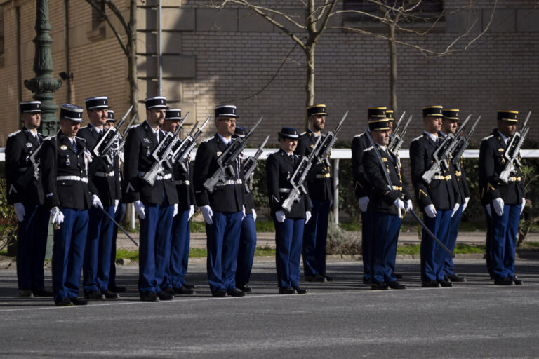 France, Paris, 2026-02-16. National ceremony to pay tribute to the heroes of the gendarmerie. Photograph by Gilles Aurou
