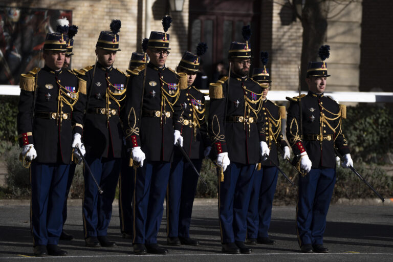 France, Paris, 2026-02-16. National ceremony to pay tribute to the heroes of the gendarmerie. Photograph by Gilles Aurou