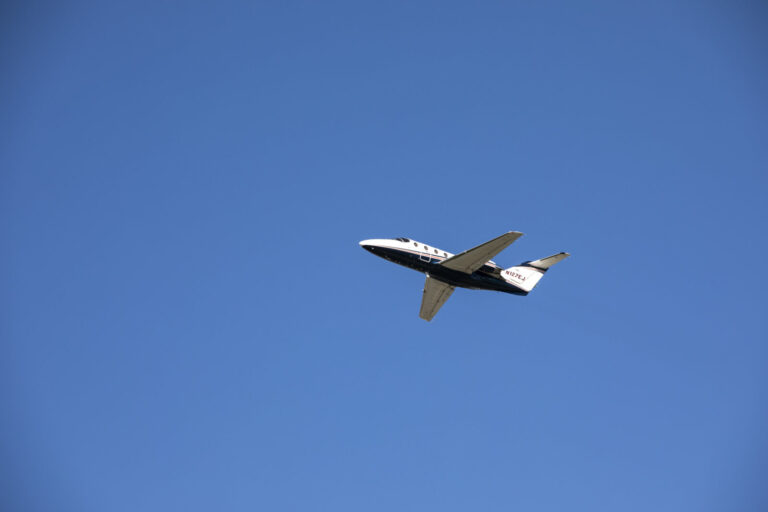 Canada, Montreal, 2021-11-10. Airliner taking off from the runway at Montreal-Trudeau Airport (YUL), Canada's third busi