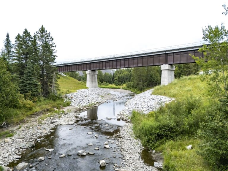 Canada, Thetford Mines, 2025-07-30. New bridge over the Becancour River, built by Grandmont Ponts et Viaducs and Structu