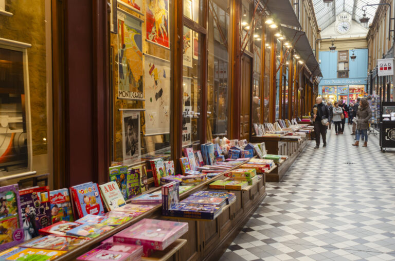 France, Paris, 2026-02-15. Passage Jouffroy. The Paris covered passages are historic 19th-century shopping arcades locat