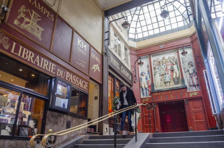 France, Paris, 2026-02-15. Passage Jouffroy. The Paris covered passages are historic 19th-century shopping arcades locat