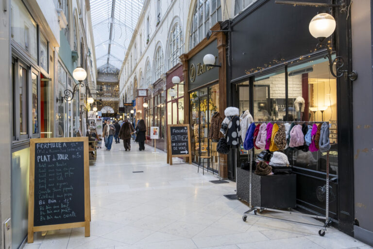France, Paris, 2026-02-15. Passage Choiseul. The Paris covered passages are historic 19th-century shopping arcades locat