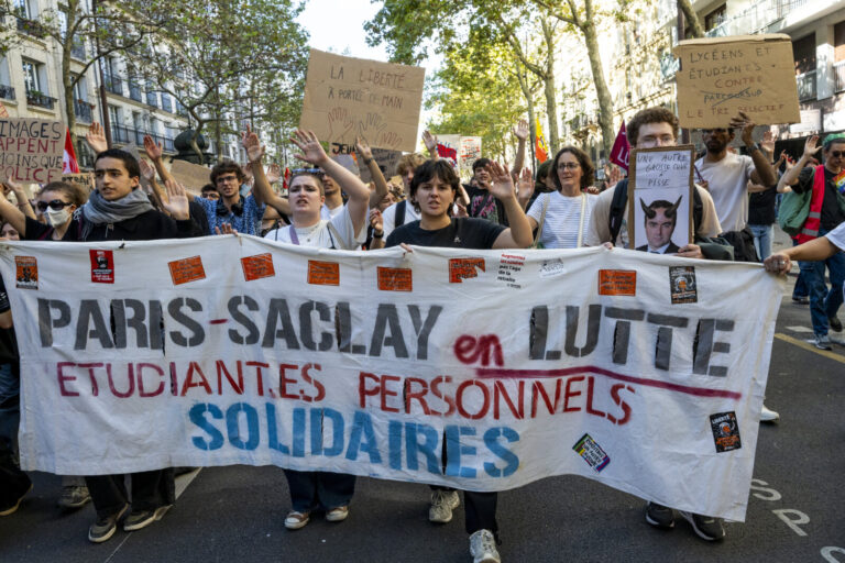 France, Paris, 2026-10-06. High school and university students take part in a day of mobilisation in Paris to protest th