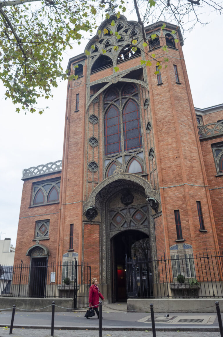 France, Paris, 2015-11-30. Located opposite Abbesses metro station, Saint-Jean-de-Montmartre Church is notable for its b