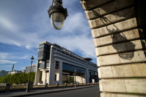 France, Paris, 2026-08-22. Exterior view of the building housing the French Ministry of Economy, Finance and Industrial 