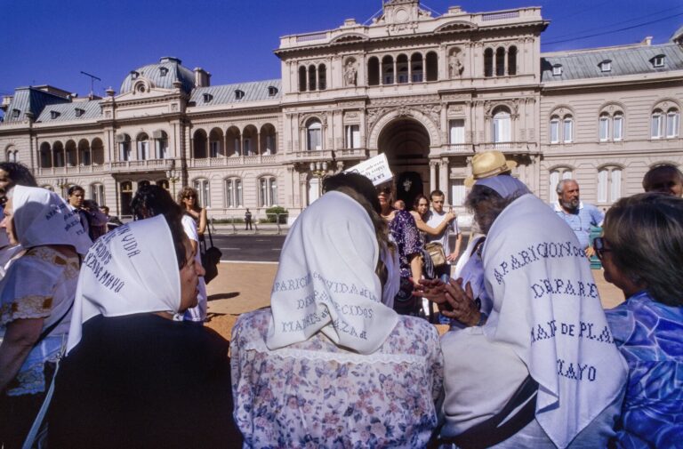 Argentina, Buenos Aires, 2006-02-15. A symbol of human rights in Argentina, the Mothers of the Plaza de Mayo continue th