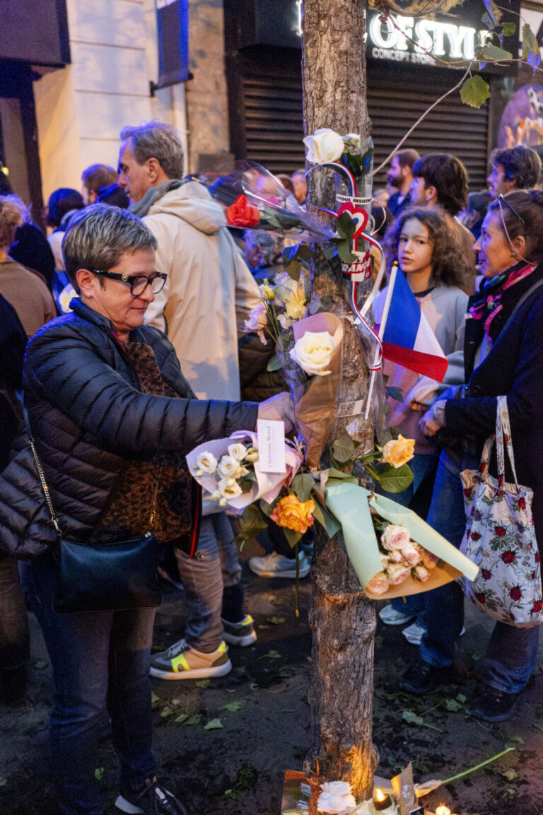 France, Paris, 2025-11-13. November 13, 2025. A tribute to the victims of November 13, 2015, at the sites of the attacks
