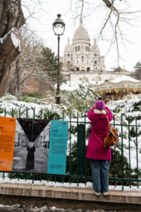 France, Paris, 2026-01-07. Paris under the snow. Montmartre, covered in a white blanket, attracts Parisians and tourists