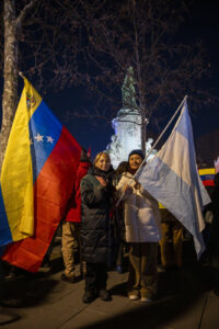 France, Paris, 2026-01-03. Demonstrations this evening in Paris, at Place de la Republique, in response to the historic
