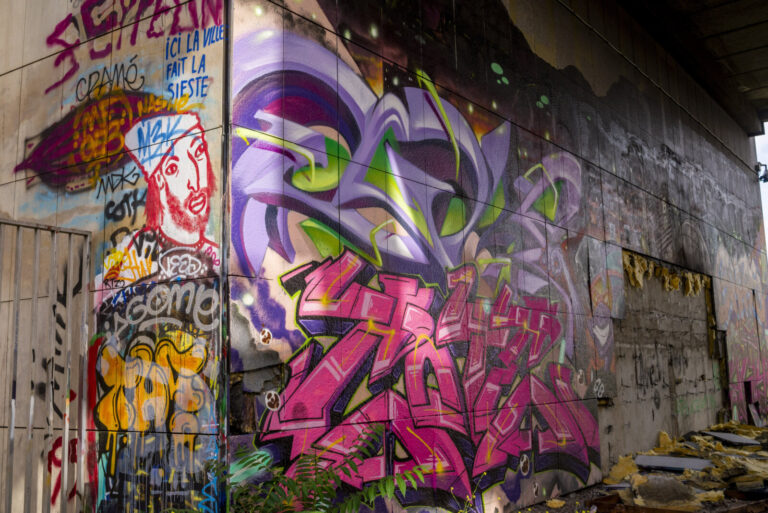 France, Paris, 2021-08-12. Petite Ceinture, section of the 19th arrondissement. A former circular railway line built in 
