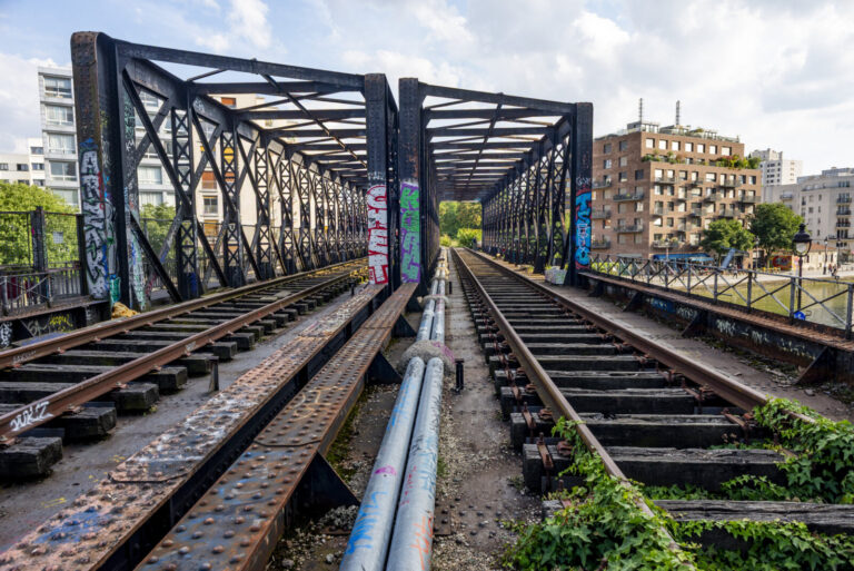 France, Paris, 2021-08-12. Petite Ceinture, section of the 19th arrondissement. A former circular railway line built in 