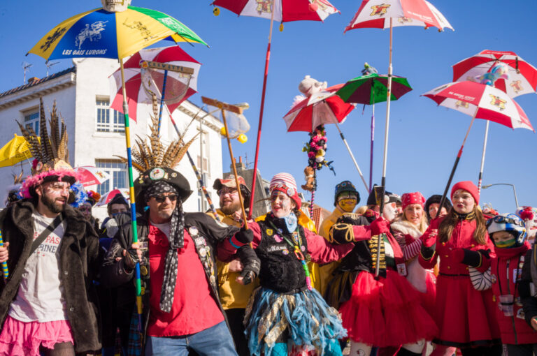 France, Bray-Dunes, 2025-02-02. Dunkirk Carnival, the Bray-Dunes band on parade. This carnival is a centuries-old tradit