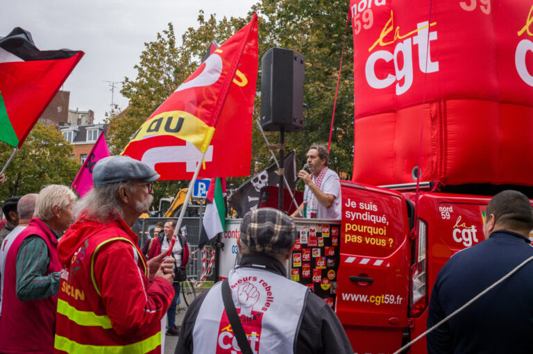 France, Lille, 2023-10-13. European and inter-union day of action for wages, against austerity and for gender equality. 