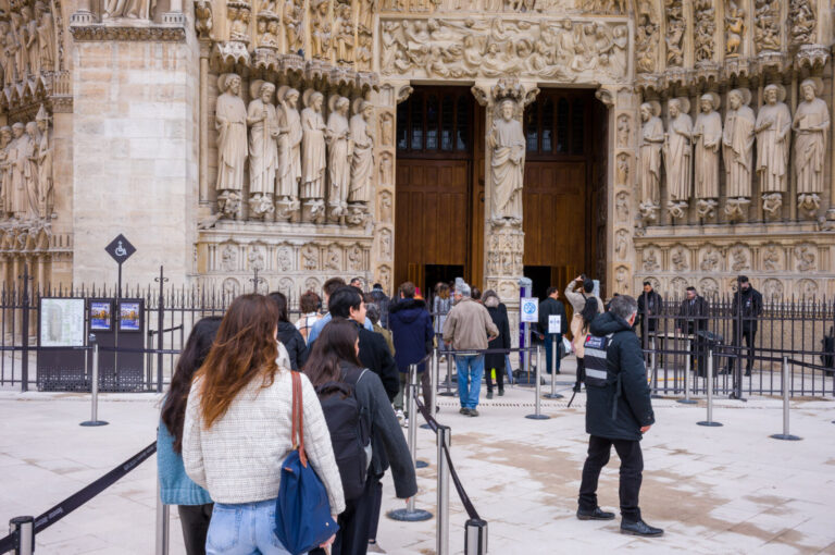 France, Paris, 2025-03-10. View of Notre-Dame Cathedral in Paris, a historic building site where restoration work is act
